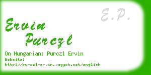 ervin purczl business card